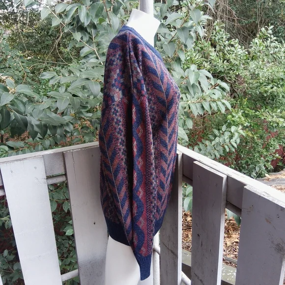 Vintage 80s Academia Preppy Retro Grandpa Pullover Crewneck Sweater - Picture 3 of 11